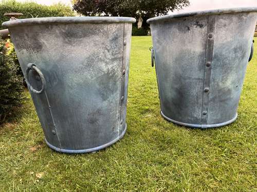 Galvanised planters  Zinc garden pots - Image 14