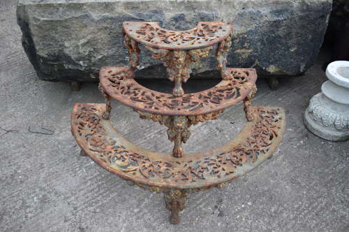 Coalbrookdale style cast iron rusty plant stand