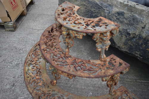 Coalbrookdale style cast iron rusty plant stand