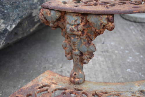 Coalbrookdale style cast iron rusty plant stand