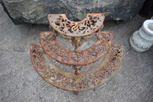 Coalbrookdale style cast iron rusty plant stand