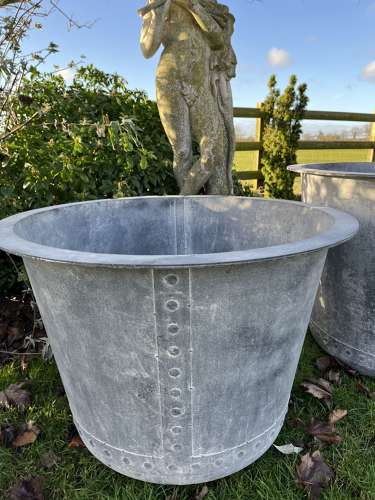 Medium  Galvanised Iron Planter  - Zinc metal garden pots
