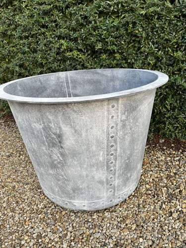 Medium Galvanised Iron Planter - Zinc metal garden pots