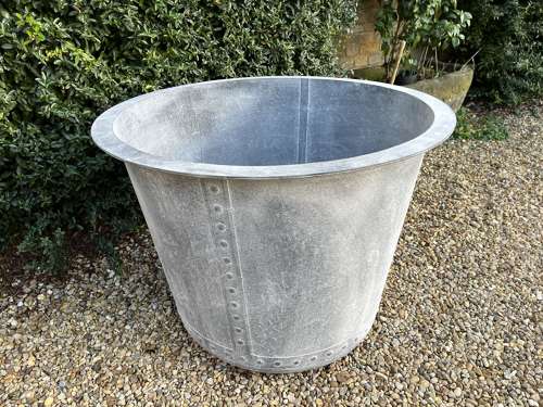 Medium Galvanised Iron Planter - Zinc metal garden pots