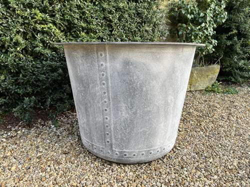 Medium Galvanised Iron Planter - Zinc metal garden pots