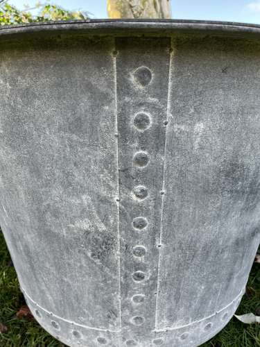 Medium Galvanised Iron Planter - Zinc metal garden pots