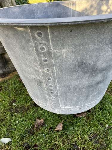 Medium Galvanised Iron Planter - Zinc metal garden pots