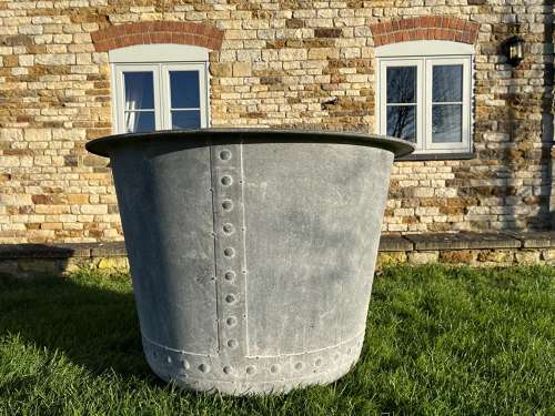 Medium Galvanised Iron Planter - Zinc metal garden pots