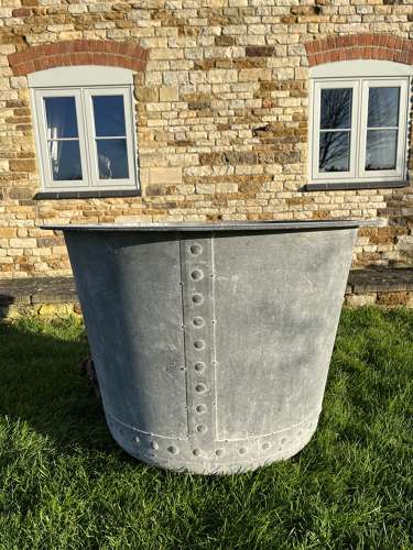 Medium Galvanised Iron Planter - Zinc metal garden pots