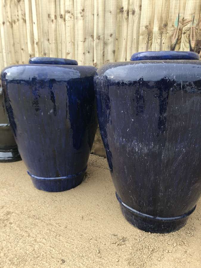 Large Glazed Tapered Pot - Glazed Olive Jars - Ali Baba pots