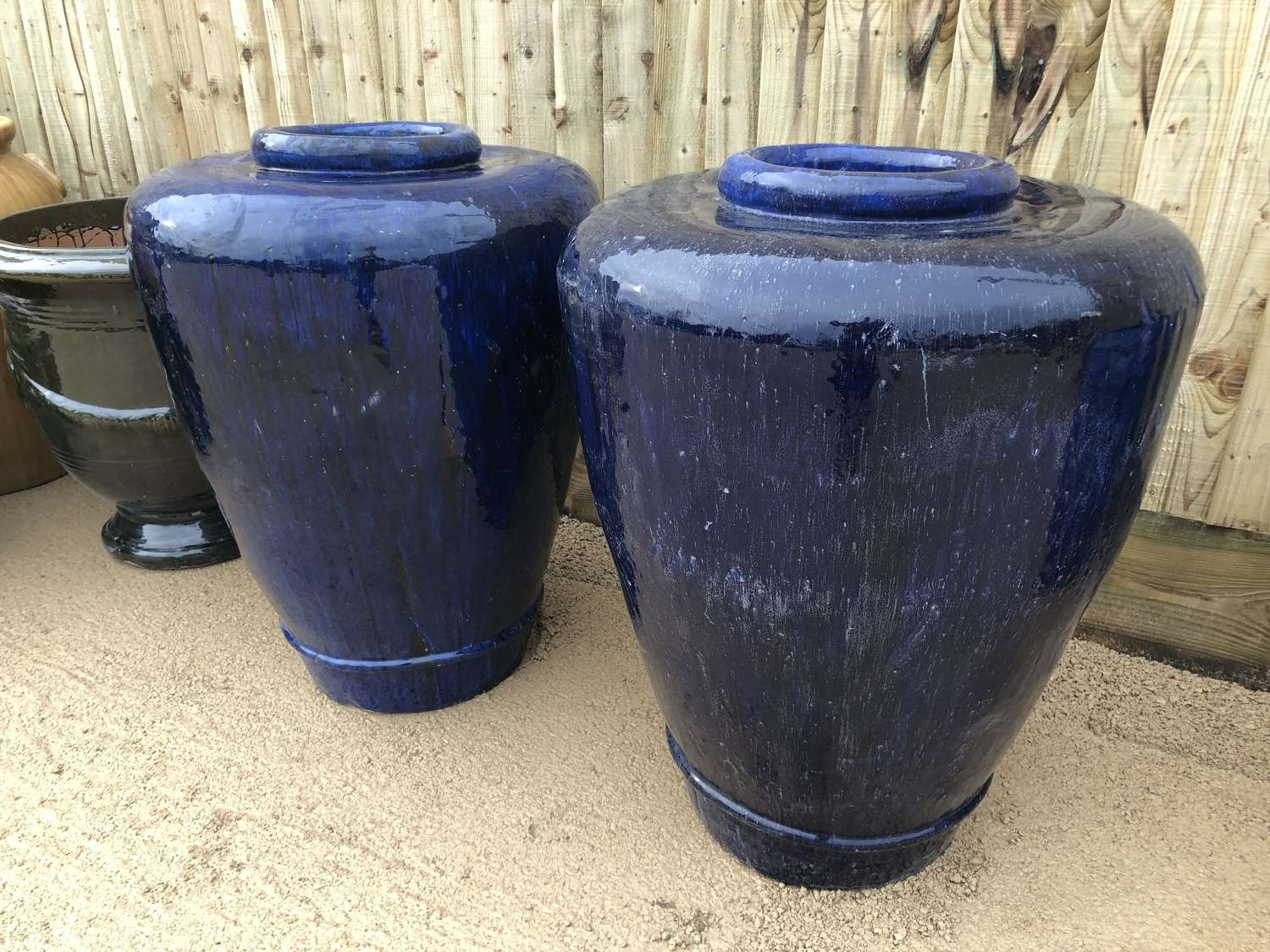 Large Glazed Tapered Pot - Glazed Olive Jars - Ali Baba pots