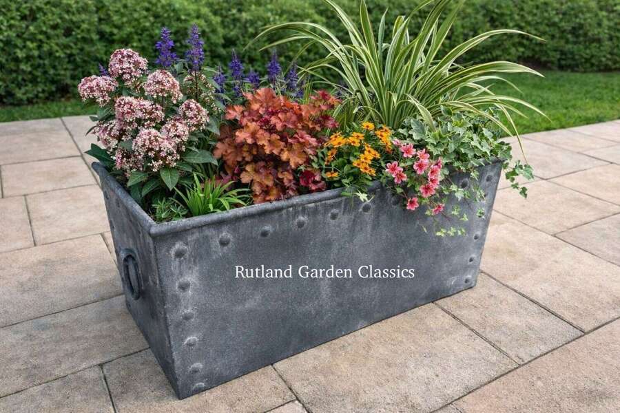 Galvanised Tank - Riveted Zinc Planter 100 cm