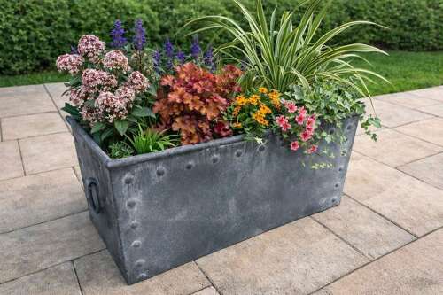 Galvanised Tank - Riveted Zinc Planter 100 cm