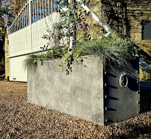 Galvanised Tank - Riveted Zinc Planter 100 cm