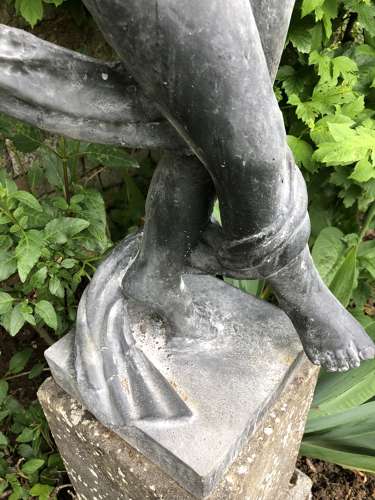Cast iron figure of a girl holding a scarf 101 cm