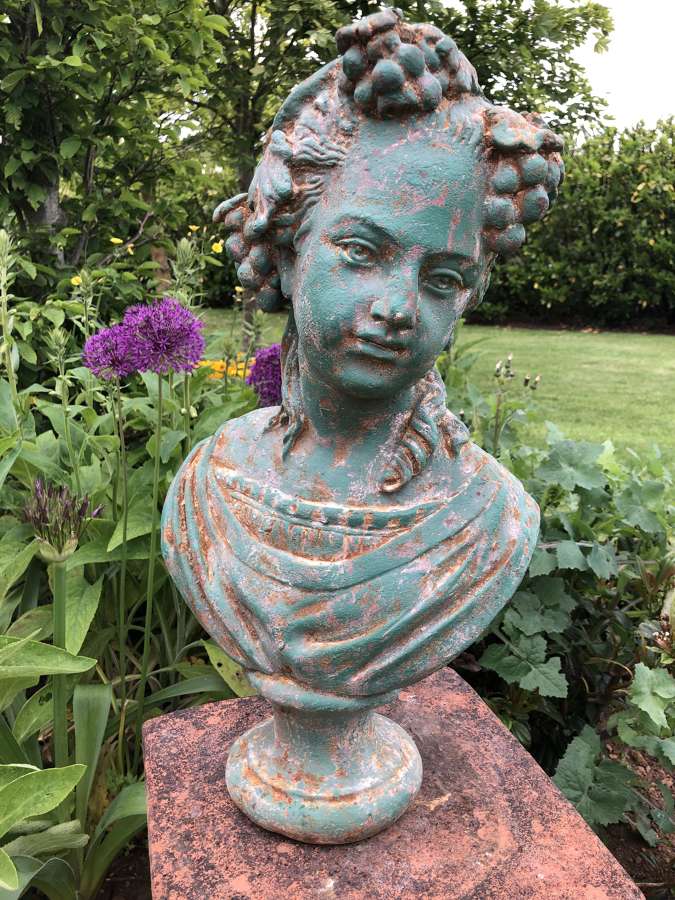 Cast Iron Bust of a Girl