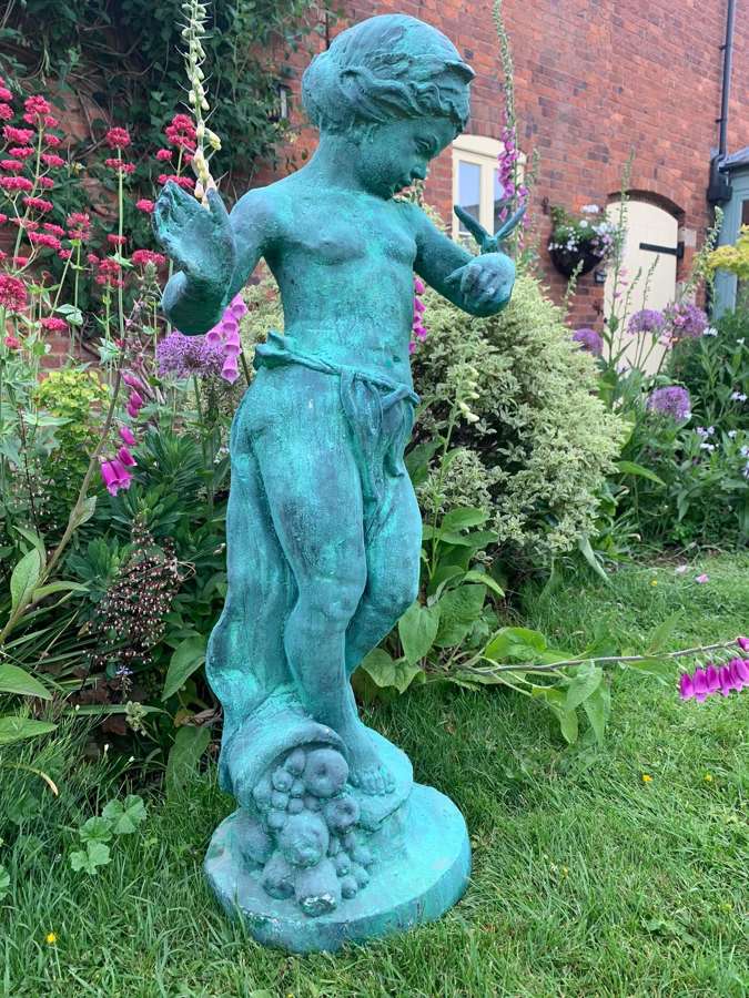 Girl Statue with Butterfly
