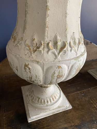 Pair of Light Weight Distressed Indoor Iron Planters