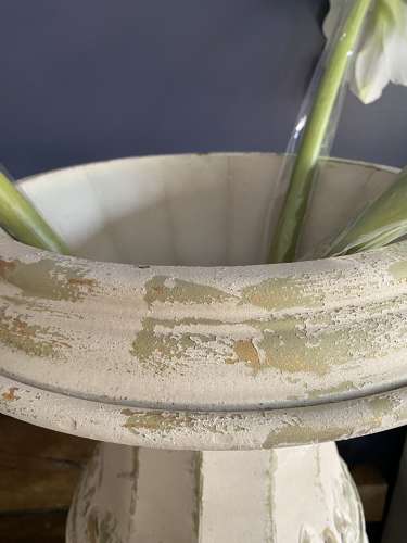 Pair of Light Weight Distressed Indoor Iron Planters
