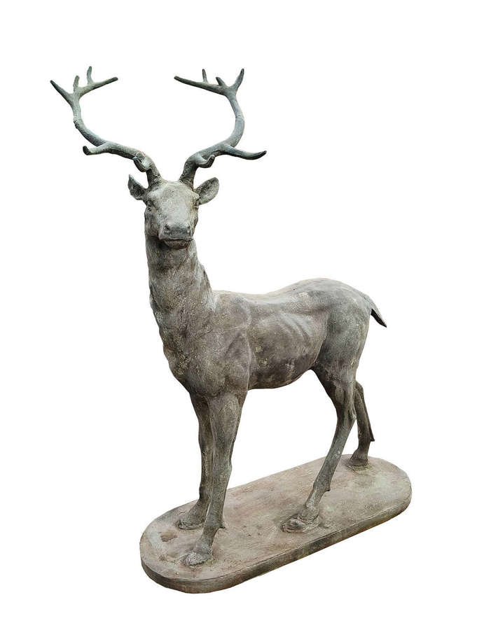 Cast Iron Stag - garden deer sculpture