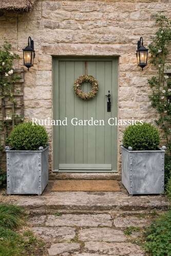 Square Galvanised Metal Planter - Zinc Pots