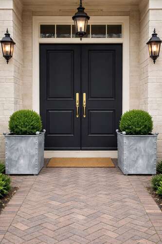 Square Galvanised Metal Planter - Zinc Pots