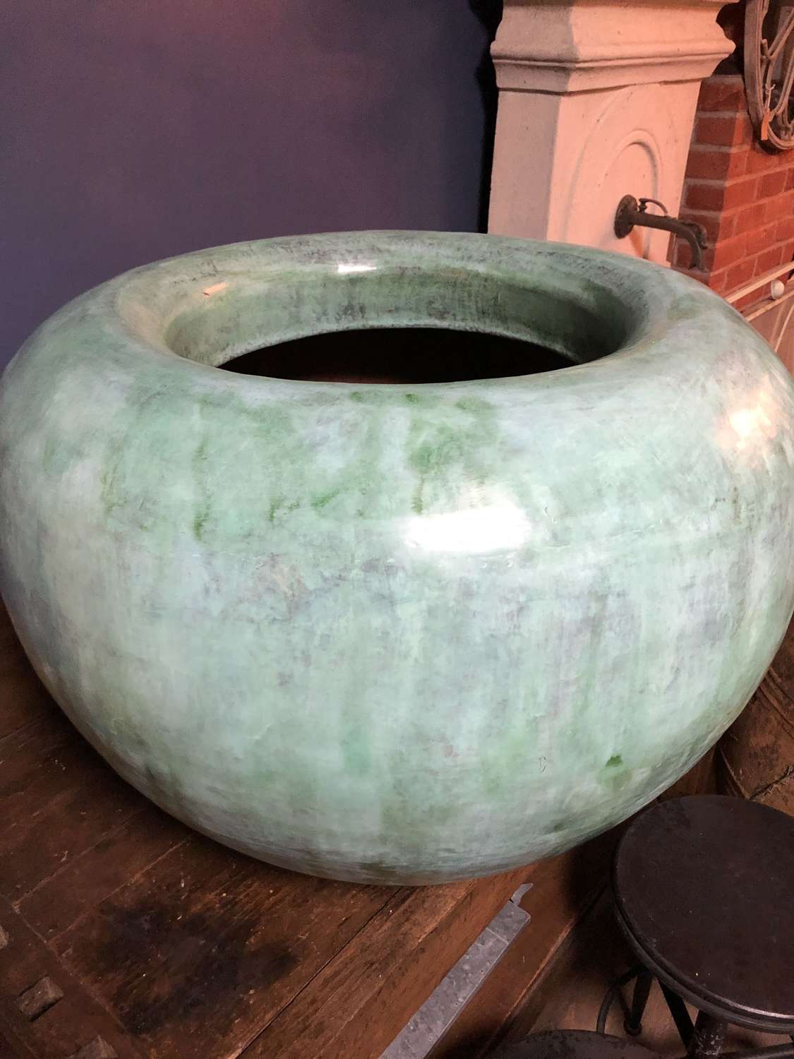 Large Copper Planter - 83 cm dia Copper apple shape pot