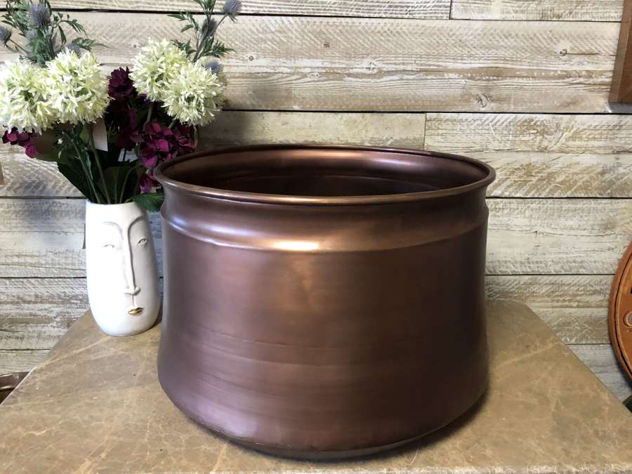Copper Cauldron - Copper Garden Planter 64 cm dia - copper planter
