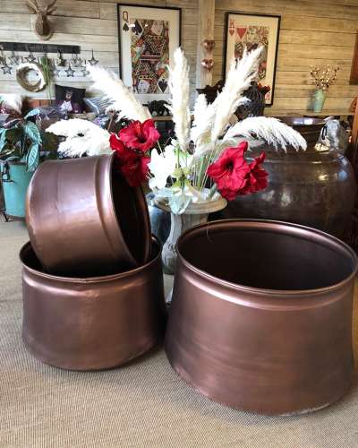Copper Cauldron - Copper Garden Planter 64 cm dia - copper planter