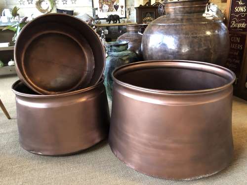 Copper Cauldron - Copper Garden Planter 64 cm dia - copper planter