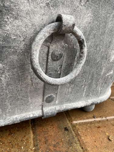 Small Galvanised Bath with Ring Handles - Zinc Planter