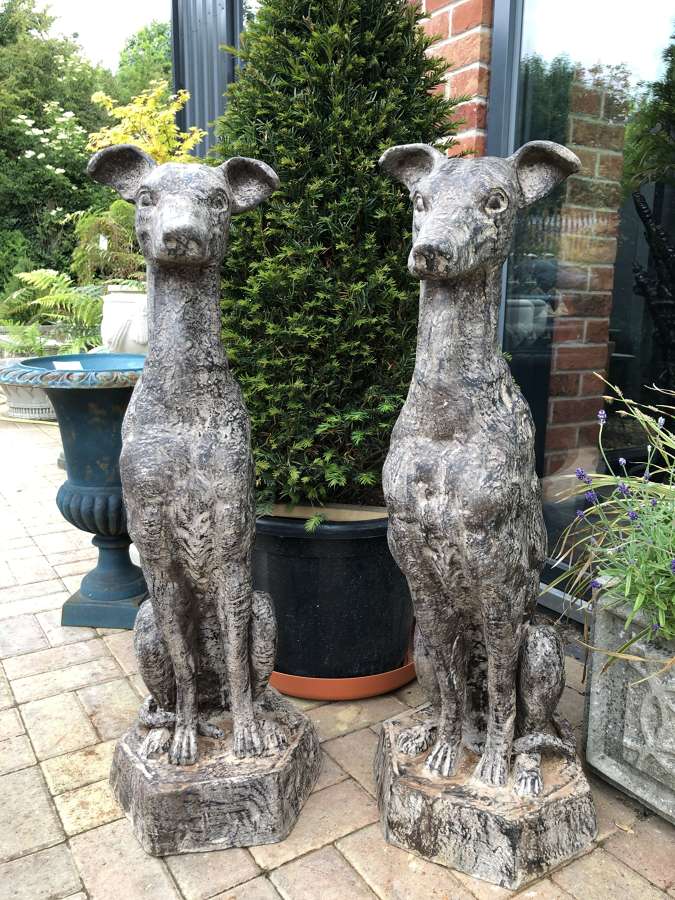 Pair of Cast Iron Dogs - Whippets - Greyhounds