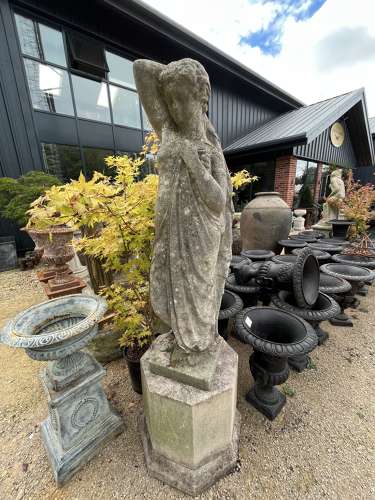 Chilstone Statue of a Maiden on Hexagonal plinth