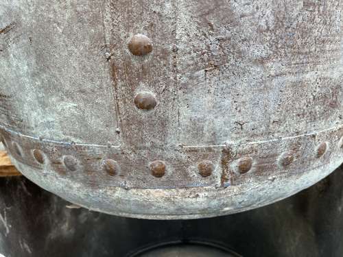 Large Copper Effect Iron planter - Verdi Green Riveted Planter