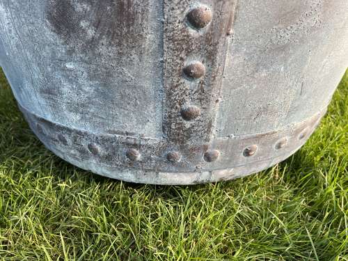 Large Copper Effect Iron planter - Verdi Green Riveted Planter