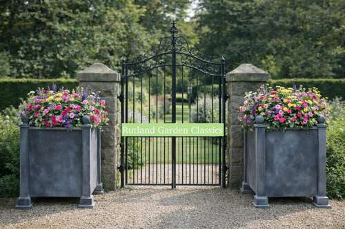 Galvanised Planter with ball finials - Versailles Zinc garden planter