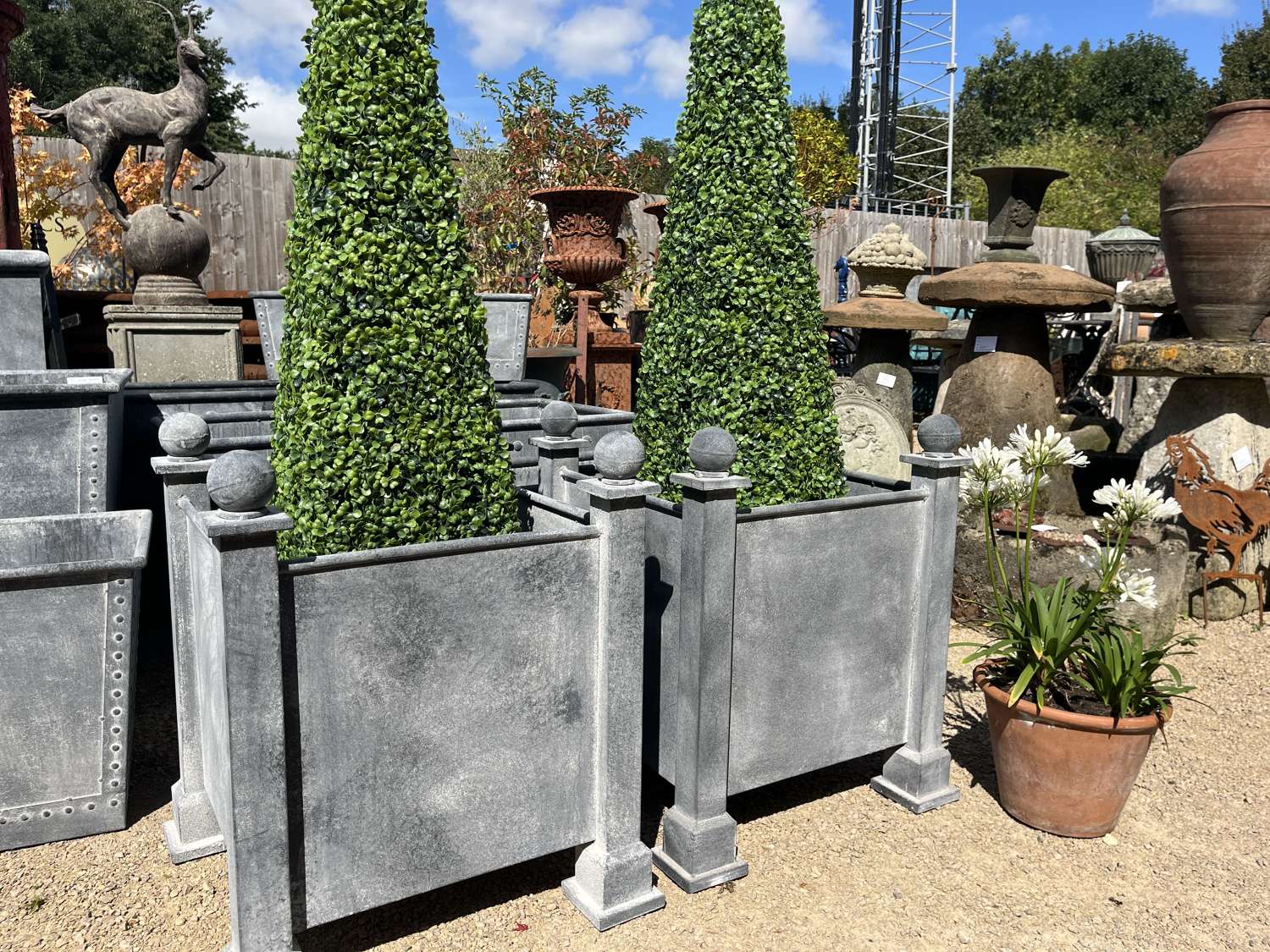 Galvanised Versailles Planter - Zinc garden planter 51 cm sq