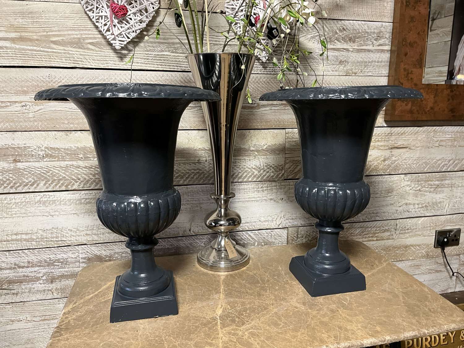 Cast Iron Urns In Anthracite Grey - ral colour 7016
