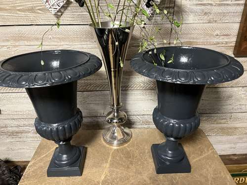 Cast Iron Urns In Anthracite Grey - ral colour 7016