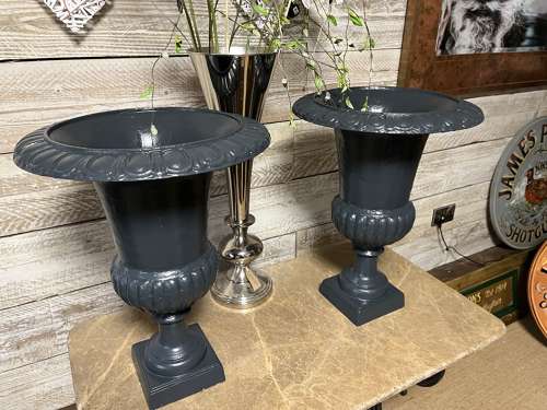 Cast Iron Urns In Anthracite Grey - ral colour 7016