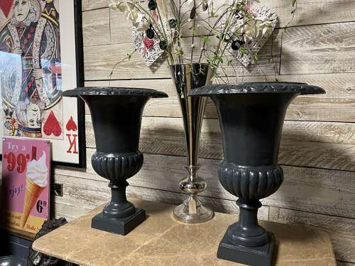 Cast Iron Urns In Anthracite Grey - ral colour 7016