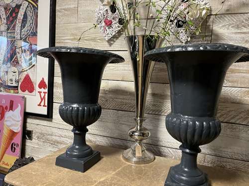Cast Iron Urns In Anthracite Grey - ral colour 7016