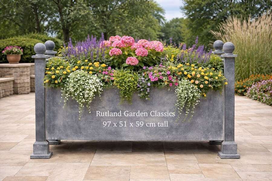 Galvanised Trough  - Garden Planter  - Versailles Metal Planter