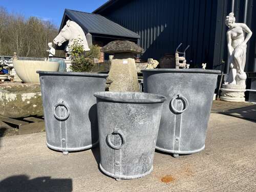 Zinc Metal Planter with Vintage paint Finish 47cm