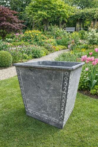 Galvanised Planter - Saxon Zinc Planter Large 60 cm