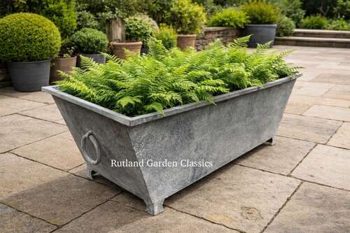 Galvanised Trough - Zinc Planter with ring handles 123 cm