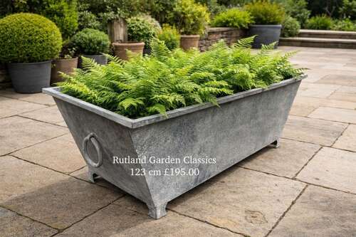 Galvanised Trough - Zinc Planter with ring handles 123 cm