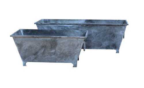 Galvanised Trough - Zinc Planter with ring handles 123 cm