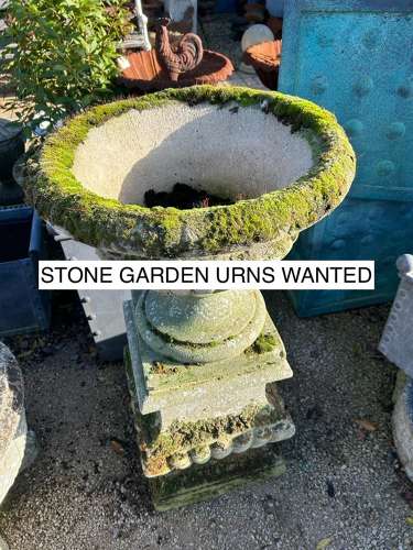 Stone garden urns WANTED