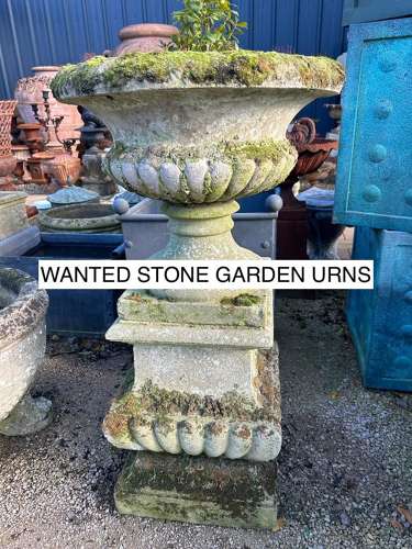 Stone garden urns WANTED